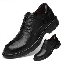 Chaussures habillées décontractées en cuir véritable pour hommes, à lacets, antidérapantes, respirantes, imprimés animaliers, grandes tailles, style britannique