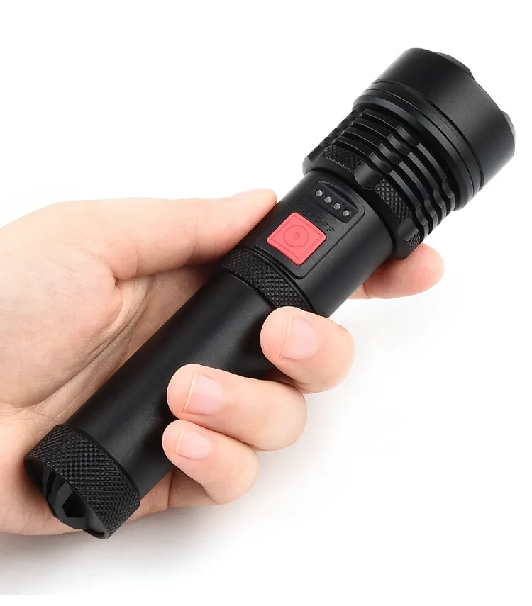 Handheld Waterproof Flashlight Portable Charger With Flashlight Zooming Flashlight Torch