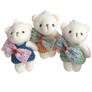 New Crochet dễ thương <span class=keywords><strong>Mini</strong></span> sang trọng gấu <span class=keywords><strong>Keychain</strong></span> búp bê mềm Thú nhồi bông đồ chơi với quần áo phụ kiện và phim hoạt hình móc khóa cho các cô gái - Product Image 1