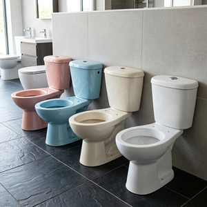 Inodoro de Dos Piezas con Montaje en Suelo Modelo Italiano Vistaar, Juego de Artículos Sanitarios de Cerámica de Alta Calidad - Product Image 1