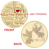 Fournitures de collecte de pièces pour la Saint-Valentin et la fête des mères Pièce plaquée or pour l'amour Cadeaux commémoratifs Femmes et mamans