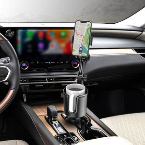 Büyük 2'si 1 Arada Esnek Araç Bardaklığı, Uzatılabilir 360 Derece Dönebilen Stand, Tüm Akıllı Telefon Modelleri için Ayarlanabilir Yükseklik Tabanı - Product Image 5