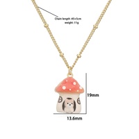 Collier pendentif émail coloré pour femme, en laiton plaqué or 18 carats, avec breloques fruit, animal et floral dessinées à la main, sur chaîne perlée