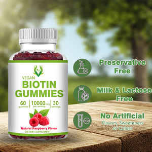 OEM ODM ไบโอติน กัมมี่ แคนดี้ 10000mcg ปราศจากกลูเตน 100% ธรรมชาติ ออร์แกนิค วีแกน อาหารเสริมสำหรับการเจริญเติบโตของเส้นผมและเล็บ สำหรับผู้ใหญ่ - Product Image 3