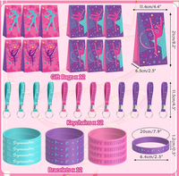 Bracelet en silicone, badge, carnet, papeterie, porte-clés, autocollant, jouet, cadeau, bonbons, sacs de friandises, faveurs pour fête d'anniversaire sur le thème de la gymnastique