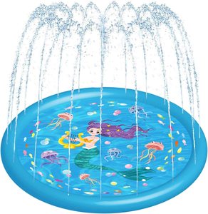 Alfombrilla de juegos inflable de verano para niños, almohadilla rociadora para salpicaduras de agua y natación, instalación de entretenimiento divertida para juegos de agua al aire libre - Product Image 1