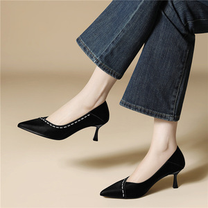 Zapatos Elegantes de Tacón Alto Estilo Francés con Puntas Puntiagudas y Tacones Finos, 6 cm de Altura, Zapatos de Mujer a la Moda - Product Image 1
