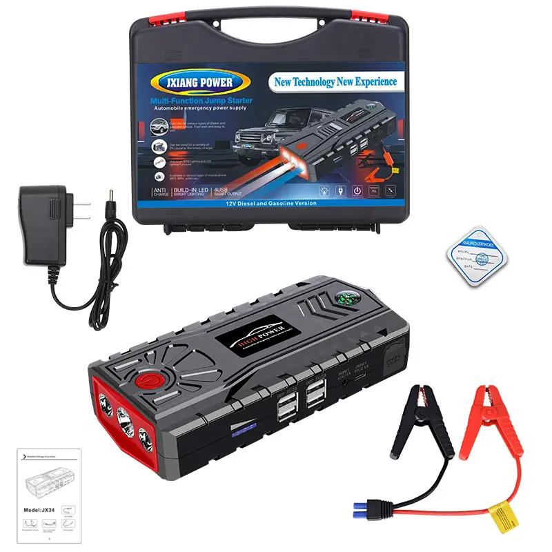 32000mAh High Power Car Jump Starter Power Bank / Multi-Function Portable 12V Lithium Battery Car Jump Starter