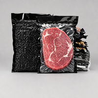 Sacs sous vide transparents/noirs texturés et gaufrés pour scelleuse sous vide alimentaire, idéaux pour l'emballage de viande, de poisson et de noix