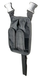 Funda táctica universal negra oculta para pistola con correa de hombro y 2 bolsillos para cargadores - Product Image 5