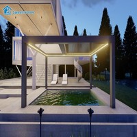 Pergola Bioclimatique Motorisée Moderne en Aluminium Écologique et Étanche avec Lames Orientables et Verre Trempé pour Patio et Véranda - Sweet Home