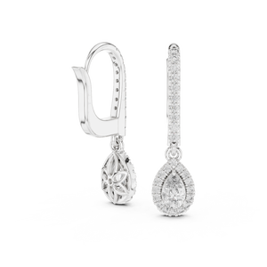 Boucles d'oreilles en diamants de laboratoire CVD HPHT de forme poire fantaisie de 0,828 CT, or massif 14K 18K, plaqué or, certifié IGI, anniversaire, fiançailles - Product Image 2