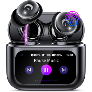 Écouteurs sans fil Huien Bluetooth 5.4, écouteurs intelligents à écran tactile, mini écouteurs <span class=keywords><strong>pour</strong></span> <span class=keywords><strong>dormir</strong></span> avec son stéréo basse 48H - Product Image 1