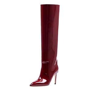 Botas Altas Hasta la Rodilla para Mujer, Talla Grande 47, Tacón Delgado, Zapatos Brillantes de Charol, Colores Personalizados, Botines Largos de Tacón de Aguja para Mujer - Product Image 4