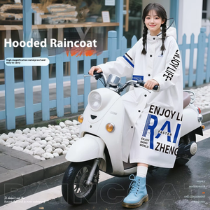 Imperméable long pour <span class=keywords><strong>femme</strong></span> en EVA, 0,14 mm d'épaisseur, pour moto/trottinette électrique, idéal pour les voyages - Product Image 3