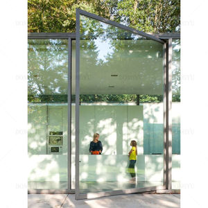 Bisagra <span class=keywords><strong>oculta</strong></span> de vidrio grande externo templado de entrada exterior <span class=keywords><strong>Puerta</strong></span> de pivote frontal moderna única de aluminio a la venta - Product Image 4