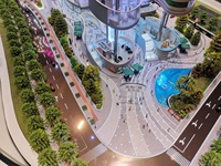 Modélisation architecturale d'hôtel / Magnifique modèle de bâtiment 3D en plastique ABS et design du milieu du siècle