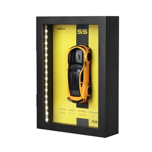 1:32 Xe thể thao mô hình hiển thị khung trường hợp LED thắp sáng kim loại hợp kim tường treo trang trí bức Tranh trang trí quà tặng cho người thu gom - Product Image 2