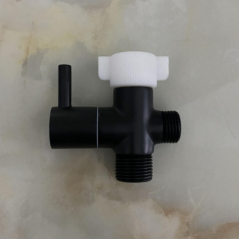 Shut Off Black/color Modern 3-Way Toilet Diverter Valve Brass Bidet T Adapter Shut-Off Valve ...