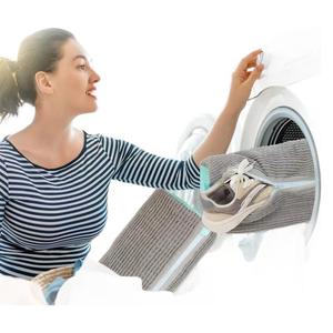 Sac de lavage de chaussures OEM en chenille gris, bleu ciel, jaune citron pour machine à laver, utilisation facile pour le linge. - Product Image 2