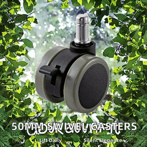 Rodízio Giratório de Nylon+PU com Haste de 50mm para Móveis, Capacidade de Carga de 40kg, Freio, Roda de 2 Polegadas de Diâmetro, Eixo de 11mm, 1 Ano de Garantia - Product Image 2