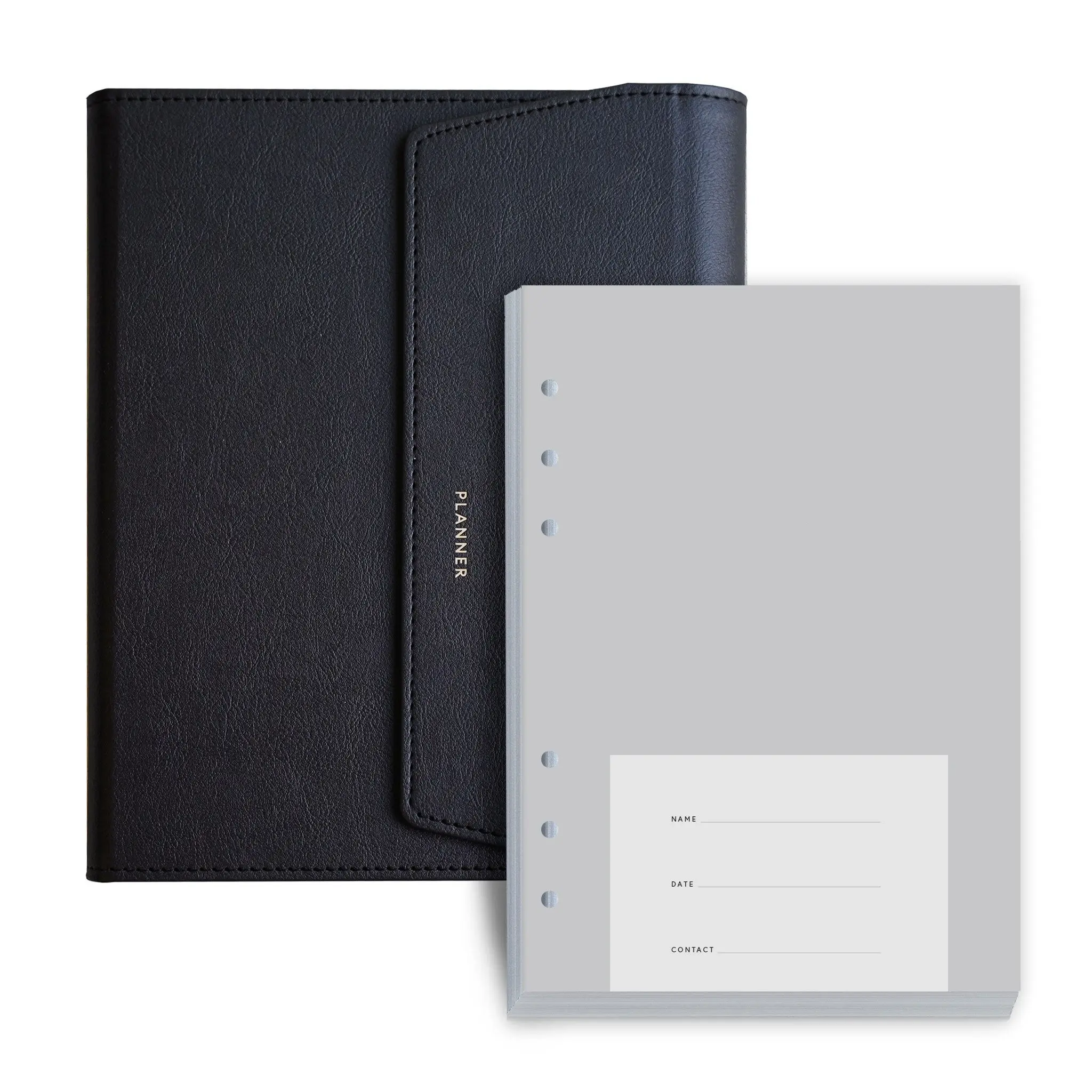 2024 Benutzer definiertes Logo 6Ring Binder Business Notebook Pu Leder Zeitschriften Ziele Agenda Tagebuch Planer