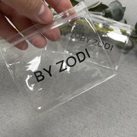 Bolsa con cierre de PVC con cremallera personalizada, pequeña bolsa con cremallera de PVC transparente de plástico reciclable para embalaje de anillos de joyería cosmética