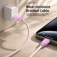 Kabel Pengisian Cepat PD 60W Grosir, Tipe C ke Tipe C, 3A, Nylon Braided, Kecepatan Tinggi 480Mbps, Kabel Data USB-C untuk Laptop Huawei
