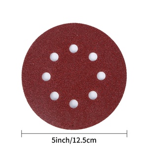 Samite für den Heiß verkauf 5 Zoll 8-Loch-Aluminiumoxid-Sandpapier 125mm 120 # Roter Rücken Samts ch eiben kombination sset 3 Jahre Garantie - Product Image 2