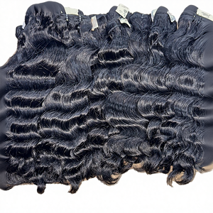 Extensiones de Cabello Humano Virgen al por Mayor, de Primera Calidad, Sin Enredos, Sin Caída, Rizado Indio, 100% Natural, Sin Procesar, Tejido a Máquina, Doble Trama, 16 Pulgadas - Product Image 1