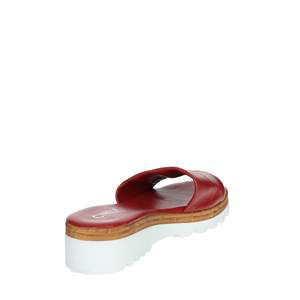 Sandalias de plataforma Cinzia Soft Donna Ciabatta Bassa Rosso, de cuero, sin cordones, para mujer. - Product Image 2