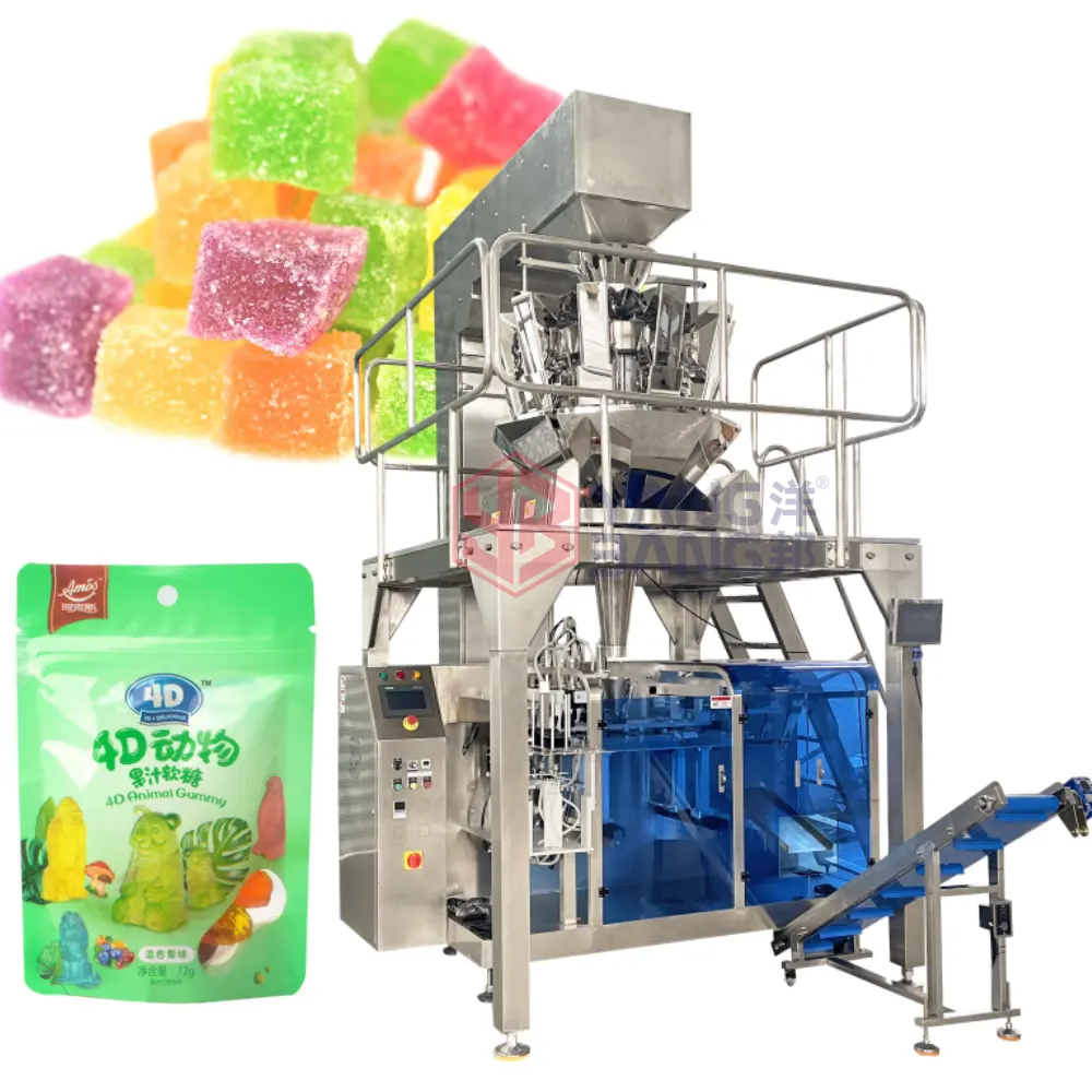 Automatische Stand-Up Buidel Gummy Candy Tellende Verpakkingsmachine Voorgemaakte Ritssluiting Kleine Harde Snoepverpakkingsmachine