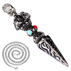 Collier Pendentif Tibétain Personnalisé en Argent Plaqué S925 avec Diamant et Perles Bouddhistes de Démoniaque Subjugation, Vente en Gros - Product Image 3