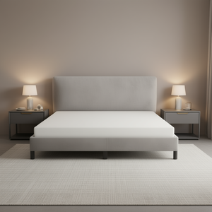 Base de Cama Tapizada en Terciopelo Gris Claro con Cabecera, Estilo Moderno, Madera Contrachapada, Muebles de Dormitorio - Product Image 2