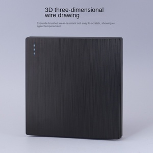 เต้ารับสวิตช์ติดผนังแบบสามรูเต้ารับแบบอังกฤษมีสวิตช์แบบฝ้าสีเทา - Product Image 4