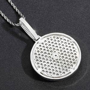 Collier personnalisable DIY avec pendentif rotatif en cuivre et zircon, chaîne à maillons plaquée or et <span class=keywords><strong>disque</strong></span> lettre Hip Hop - Product Image 6