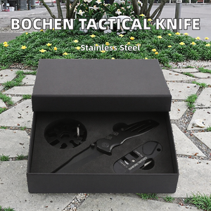 Bochen التكتيكية قابلة للطي أسود الألومنيوم متعددة الوظائف جيب الفولاذ المقاوم للصدأ أدوات المبرئ DIY OEM قابلة للتخصيص - Product Image 2