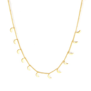 Collar con Colgante de Luna, Acero Inoxidable, Estilo Minimalista, Joyería de Moda Unisex - Product Image 1