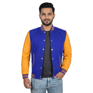 Diseña Tu Propia Chaqueta Universitaria de Alta Calidad con Mangas de Cuero Genuino, Chaqueta Letterman Personalizada para Hombre - Product Image 1