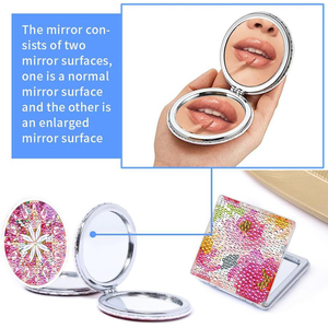 Design personalizzato 5d Diamond Painting Mini specchio per il trucco tascabile doppio lato in cristallo - Product Image 4