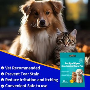 Lingettes humides jetables et réutilisables pour animaux de compagnie, lingettes nettoyantes pour les taches de larmes, lingettes sûres pour les yeux et les oreilles des petits chiens, chiots et chats - Vente en gros usine - Product Image 3
