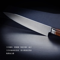 Ensemble de couteaux de cuisine de chef en acier inoxydable allemand 1.4116 à haute teneur en carbone manche en bois de rose octogonal boîte-cadeau personnalisée emballage de logo