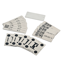 Etiqueta de Identificación Metálica con Código de Barras, Número de Serie, Código QR, Placa de Identificación de Metal de Aluminio y Acero Inoxidable con Orificio de Montaje