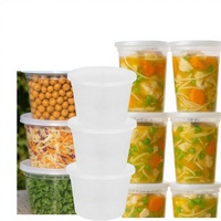 ProTakeOut PTODLHM(1632) [16/32 Oz] Contenants alimentaires robustes en PP avec couvercles, 50 ensembles de 25 pièces chacun, compatibles micro-ondes et congélateur, durables