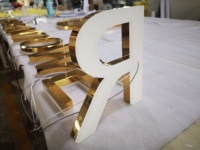 Letras LED Retroiluminadas de Acero Inoxidable Personalizadas, Letrero Acrílico 3D Iluminado, Letrero Publicitario con Luz para Fachada de Tienda