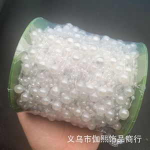 Cadena de perlas de imitación, cuentas de resina plástica blanca pura de 8+3mm, accesorios de joyería DIY para decoración de colgantes de coche, venta al por mayor - Product Image 5
