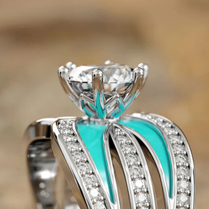 Anello a sei punte dai toni caldi per donna, elegante gioiello da dito alla moda - Product Image 6