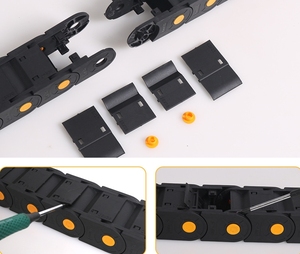 Cadena portacables de nailon plástico serie 35, totalmente cerrada, flexible, para gestión de cables en herramientas, sin ruido. - Product Image 4