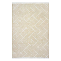Turkua Home Liva Mink Grid Geometric Chenille Rug 7mm Washable Non Slip Polyester Cotton Eco-Friendly Modern Living Home Floor