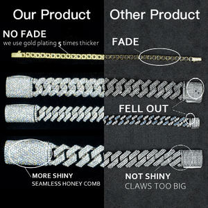 Nhà máy chuyên nghiệp 22 <span class=keywords><strong>inch</strong></span> Kim Cương Vòng đeo tay 10 mét bán buôn 8 mét moissanite Cuban liên kết chuỗi - Product Image 3